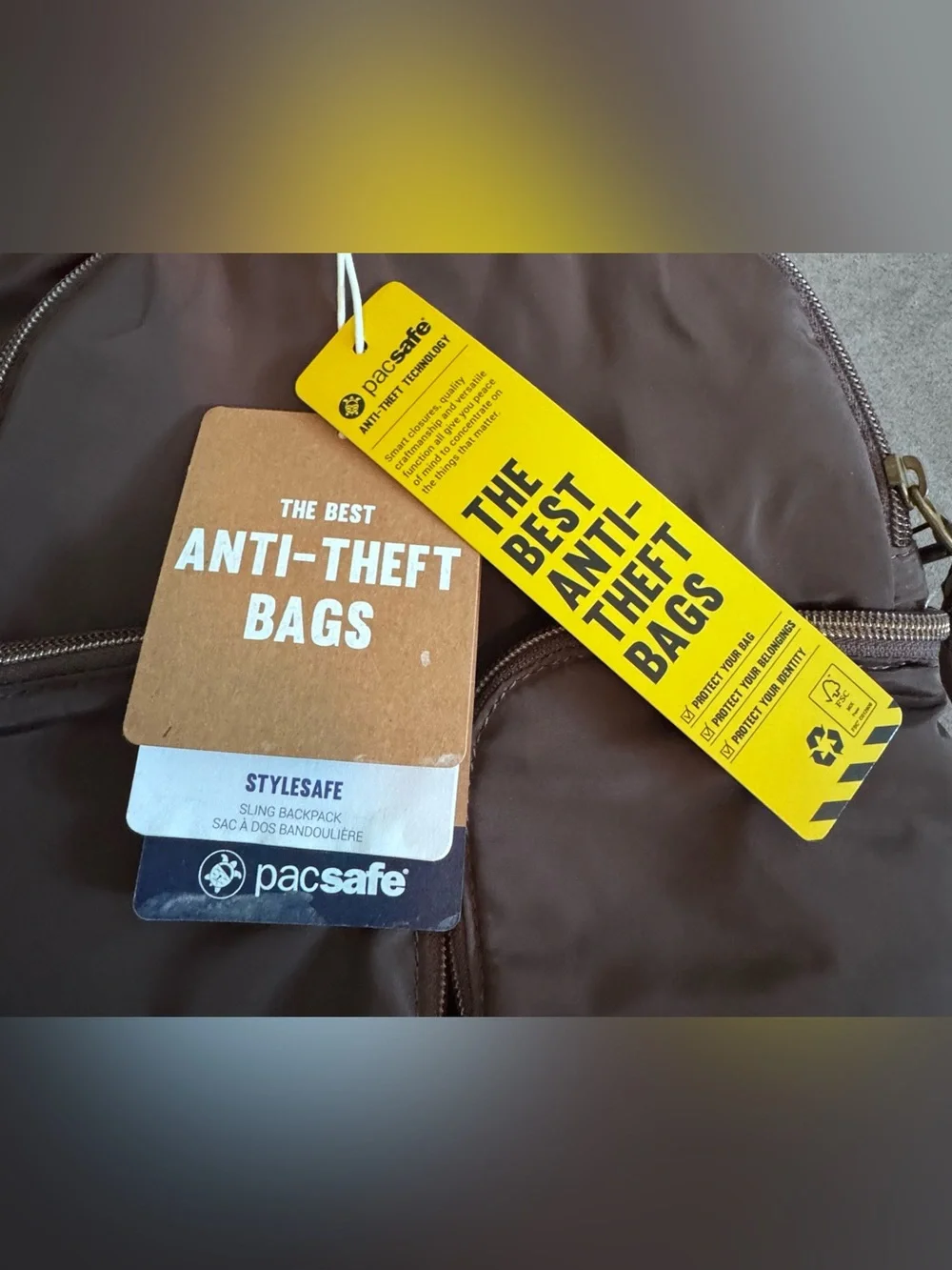 Pacsafe Travel Anti Theft Backpack in Deep Brown